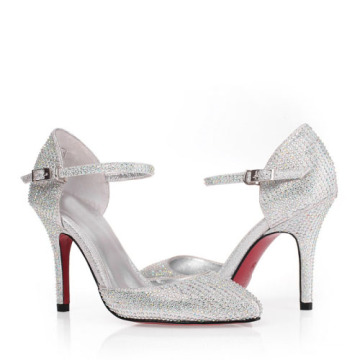 2016 sapatos de salto alto vestido de prata com diamantes (HCY02-623)